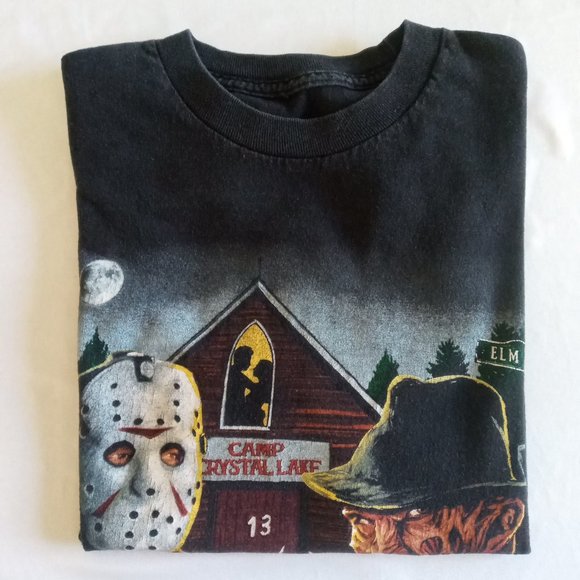 Nightmare On Elm Street Freddy Krueger Vs Jason Black T-Shirt size medium - Picture 6 of 6